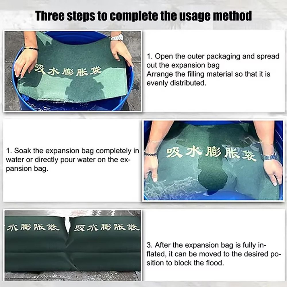 Flood Barrier Bag - 1 قطعة قابلة لإعادة الاستخدام ماصة