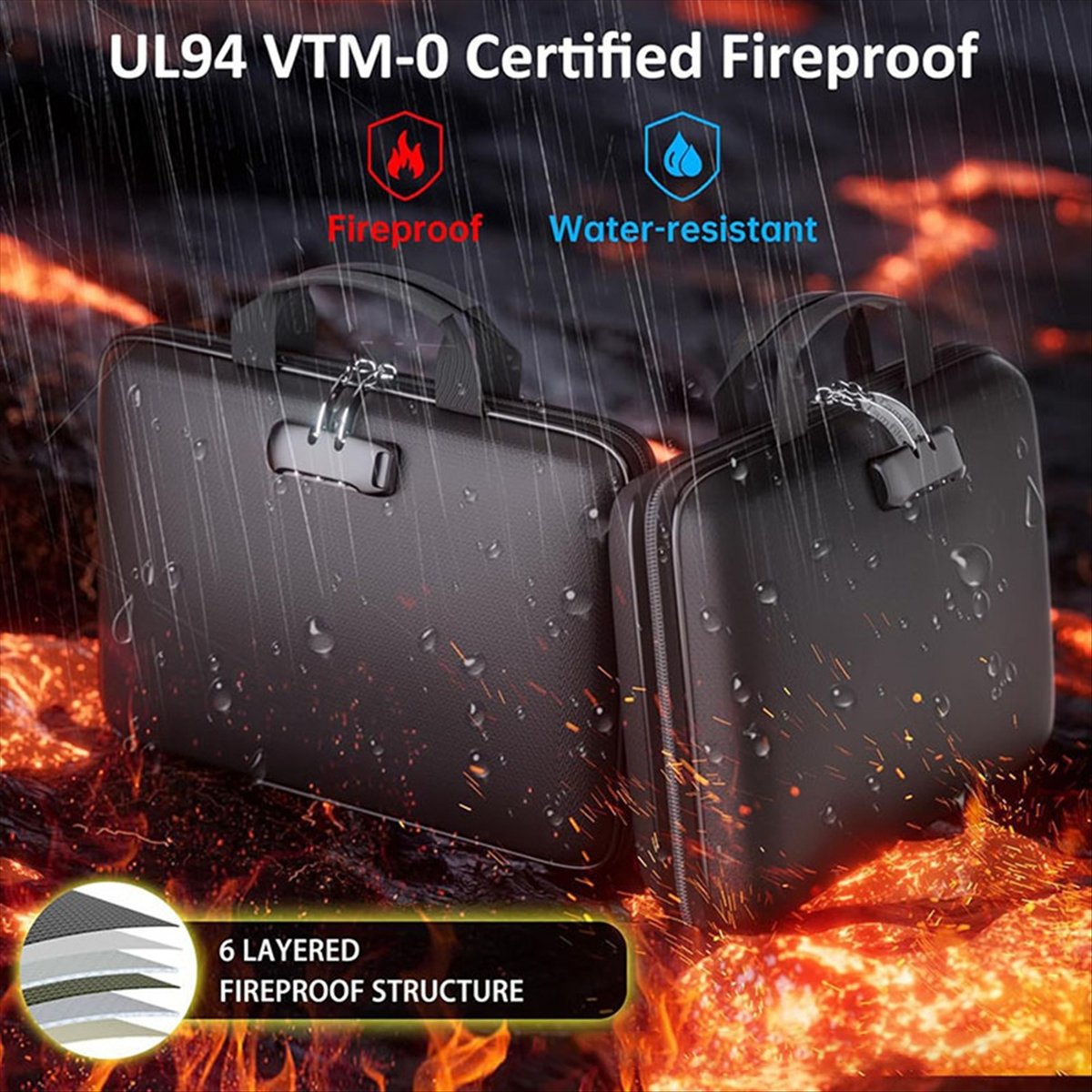 Fire Safe Document - صندوق منظم المستندات المقاوم للحريق مع