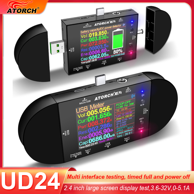 جهاز اختبار USB رقمي UD24 بشاش - مراجعة Co Detector Plug وسعره