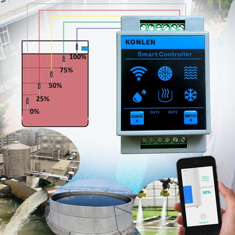 KONLEN Tuya مستشعر مستوى الميا - مراجعة Water Alarm Sensor وسعره